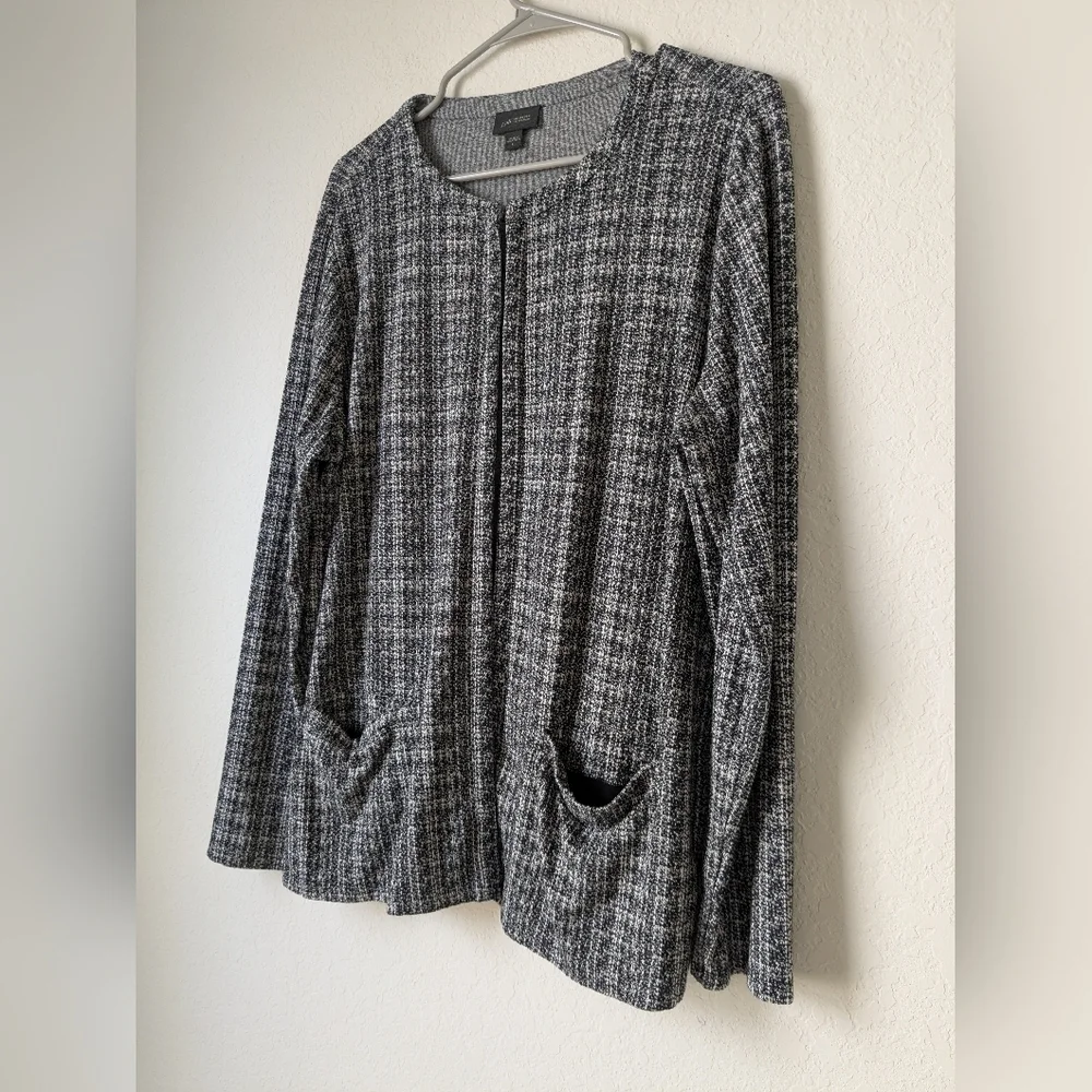 J. Jill Wearever Collection Open Front Longline Knit Cardigan Workwear Office